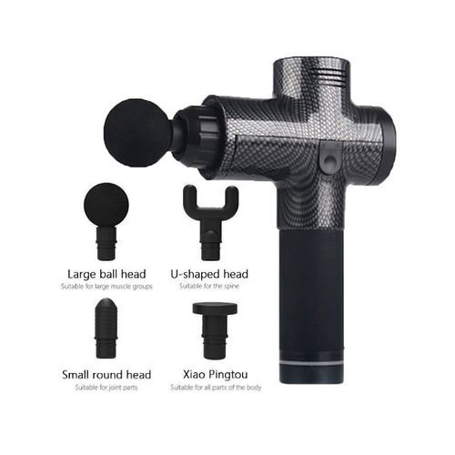 Other 4 Head Tissue Profesional Handheld Electric Massage Gun Fitness Muscle Relax Neck Body Relaxation Abs Medium Fascial Gun - Black