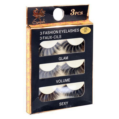 Eye Lashes (3 Pairs) - Black