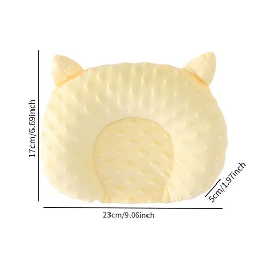 Baby Head Pillow Prevent Flat Head Soft Ergonomic Yellow