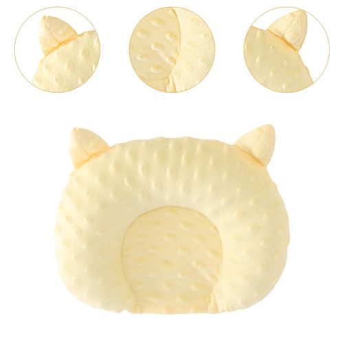 Baby Head Pillow Prevent Flat Head Soft Ergonomic Yellow