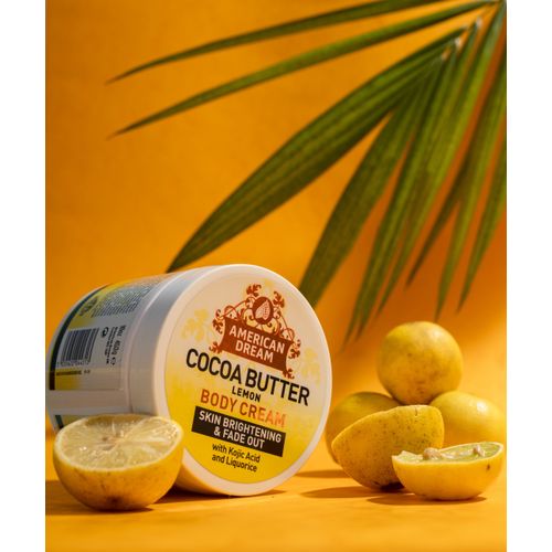 American Dream 500ml Cocoa Butter Lemon Body Brightening Cream with Lemon Oil and Vitamin E