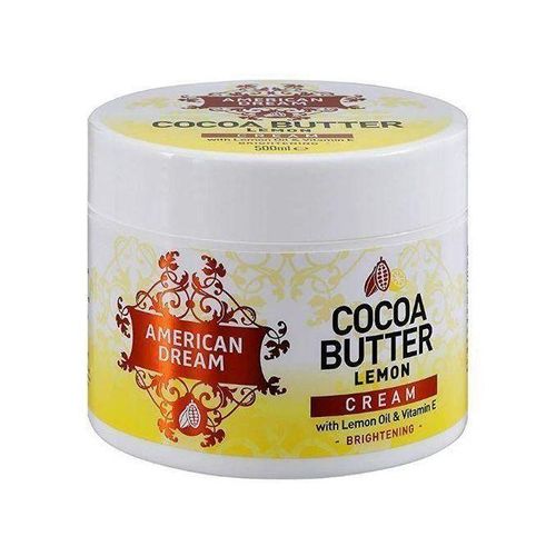 American Dream 500ml Cocoa Butter Lemon Body Brightening Cream with Lemon Oil and Vitamin E