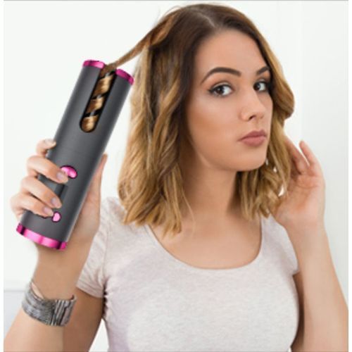 Cordless Auto Hair Curler, Wireless Curling Iron, Automatic Hair Curling Wand USB Rechargeable, Curling Tongs with LCD Display and 3 Temperature Setting, Hair Styling Tool for Curls or Big Waves
