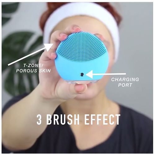 Silicone Electric Facial Cleansing Brush - Blue