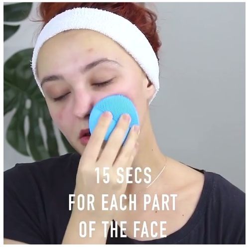 Silicone Electric Facial Cleansing Brush - Blue