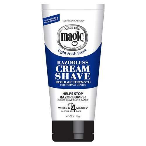 SoftSheen Carson Magic Razorless Cream Shave Regular Strength Light Fresh Scent, 6oz Tube