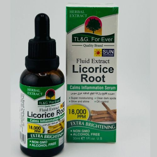 TL &G Herbal Licorice Root Serum - Calms Inflammation( Pimples), Extra Brightening, Non-GMO, Alcohol-Free - 30ml