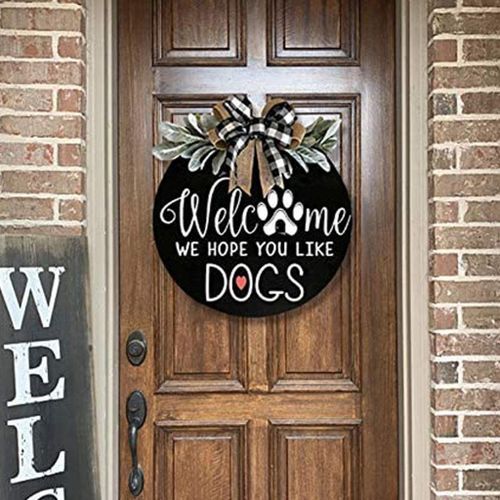 Welcome Sign For Front Door Round Wood Hanging Door Plaque