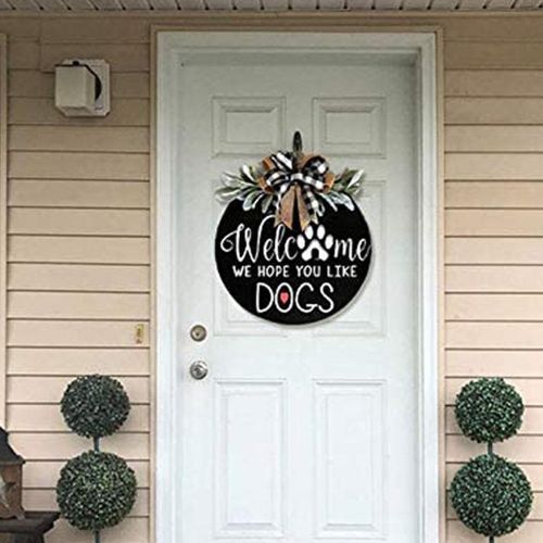 Welcome Sign For Front Door Round Wood Hanging Door Plaque