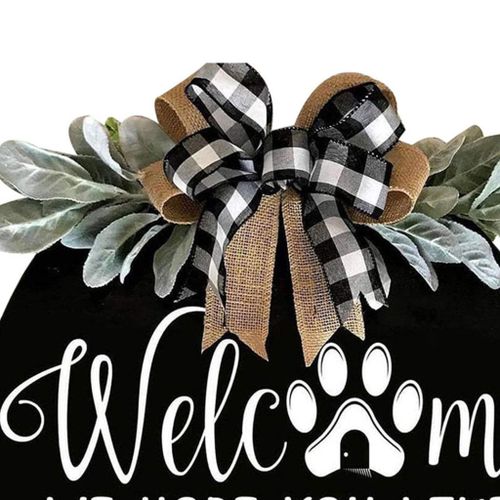 Welcome Sign For Front Door Round Wood Hanging Door Plaque