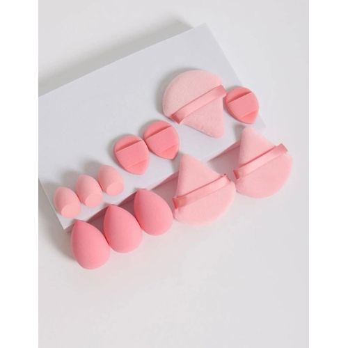 12pcs All-Purpose Makeup Sponges Set Consisting Of 3 Triangular Powder Puffs, 3 Mini Air Cushion Powder Puffs, 3 Water Drop Shaped Beauty Blenders, And 3 Mini Beauty Blenders. Suitable For Liquid Foundation, Powder Foundation, And Concealer Cream.