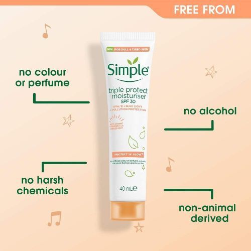 Simple Protect 'N' Glow SPF 30 For Glowing Skin Triple Protection, Vitamin C Face Cream, 40 ml