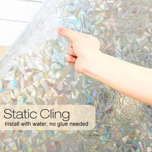 18x39inch Rainbow Window Privacy Film Stained Static Cling