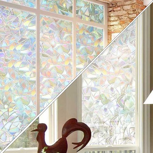 18x39inch Rainbow Window Privacy Film Stained Static Cling