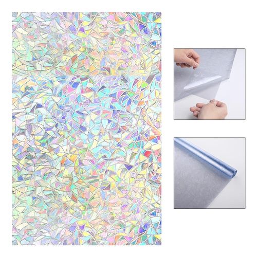 18x39inch Rainbow Window Privacy Film Stained Static Cling