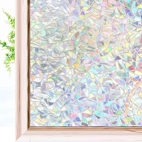 18x39inch Rainbow Window Privacy Film Stained Static Cling