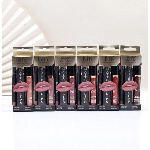 Usha Ushas Matte Lips - Lipstick & Liner- Marron