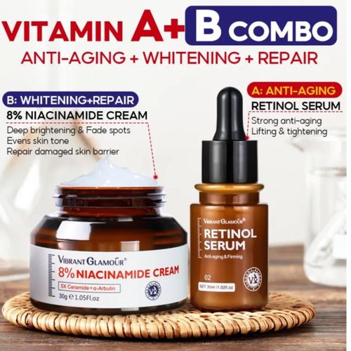 The Ordinary Retinol Serum+8% Niacinamide Face Cream Set - 30mls