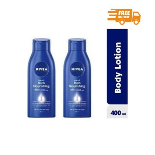 NIVEA Rich Nourising Milk Body Lotion 400ml-2pack