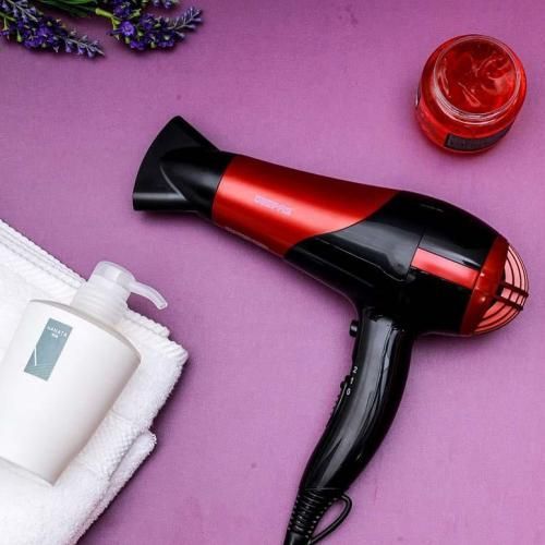 Geepas 2 In 1 Hair Dryer&StraightenerCombo/Ceramic, Red,