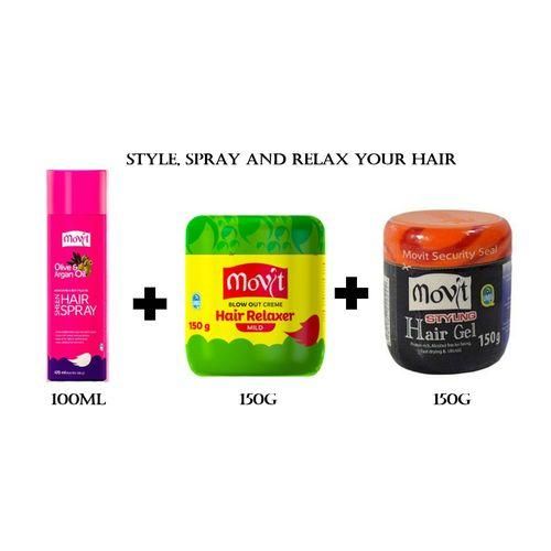 Movit  A Set Of Styling Gel Blow Out Sheen Olive Oil Spray Small Sizes