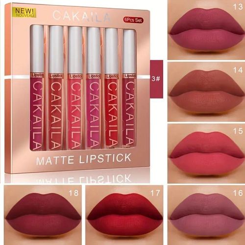 0cean 6Pcs Matte Liquid Lipstick Set Lip Stain Makeup, 24 Hour Long Lasting Waterproof Dark Red Matte Matt Lipsticks Sets For Women