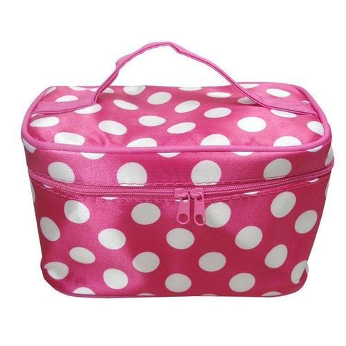 Pink and White Portable Women Cosmetics Makeup Bag Large Capacity Toilet Travel Bag Organizer Boxes Zipper Bag Beauty Makeup Pouch Waterproof Toilet bag Large