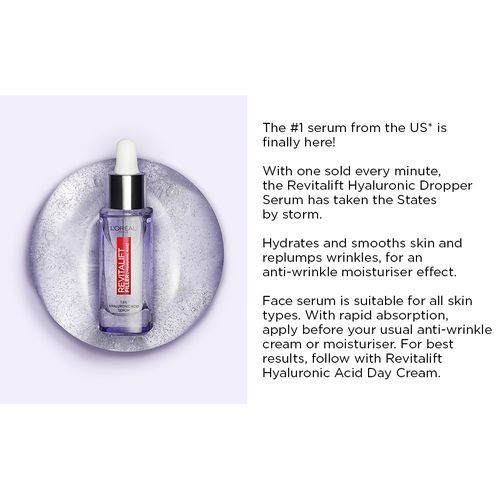 L'Oreal Hyaluronic Acid Serum, 1.5% Pure Concentrated Hyaluronic Acid,30ml
