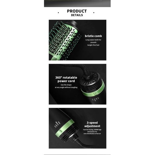 3 In 1 Electric Drier Hair Straightening And Curling Comb- Multicolor