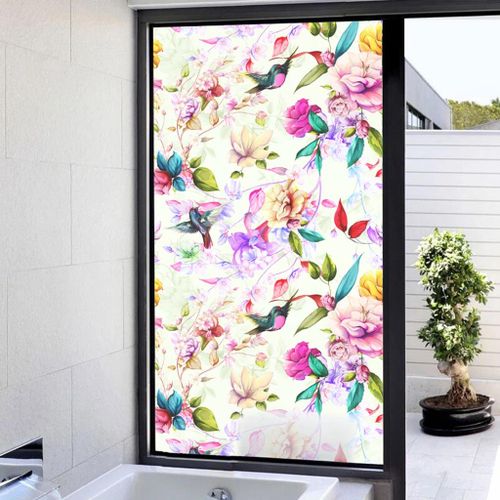 Floral Window Frosted Film Home Bathroom  Stickers  6