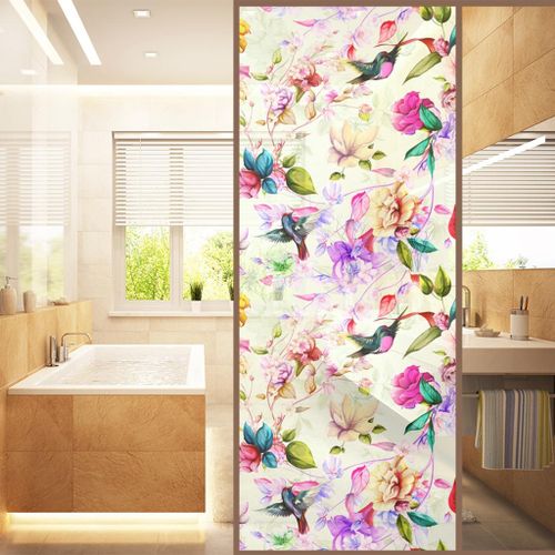 Floral Window Frosted Film Home Bathroom  Stickers  6