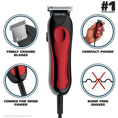 Wahl Clipper T-Pro Corded Trimmer - Red