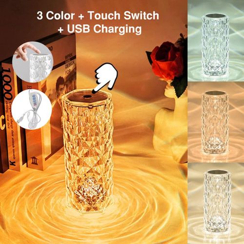 915 Generation 3 Colors Crystal Night Light Touch Table Lamp Light Projector LED Atmosphere Christmas Room Decoration