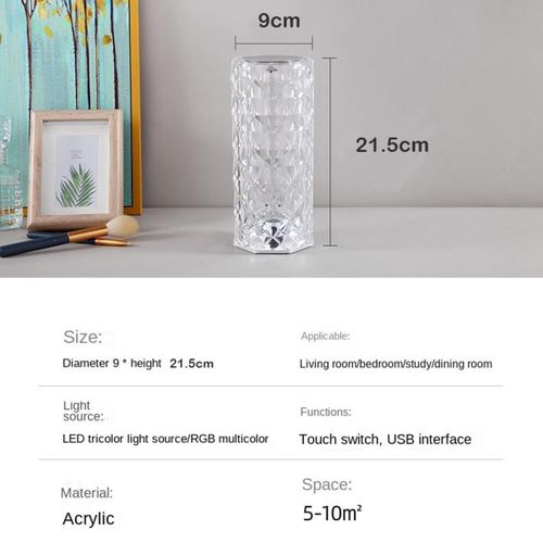 915 Generation 3 Colors Crystal Night Light Touch Table Lamp Light Projector LED Atmosphere Christmas Room Decoration