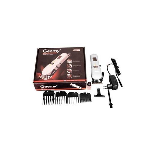Geemy Rechargeable Cordless Shaving Machine With Battery Indicator-GM-6018 - White, Black