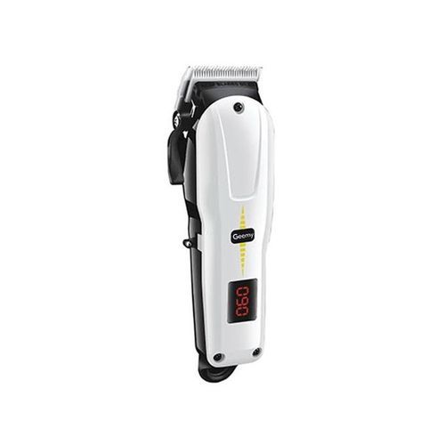 Geemy Rechargeable Cordless Shaving Machine With Battery Indicator-GM-6018 - White, Black