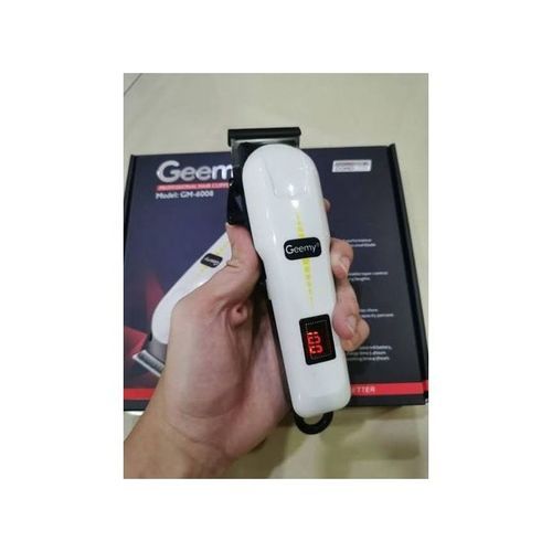 Geemy Rechargeable Cordless Shaving Machine With Battery Indicator-GM-6018 - White, Black