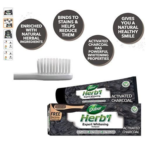 Dabur Herb'l Tooth Whitening Tooth Paste Activated Charcoal - 160g