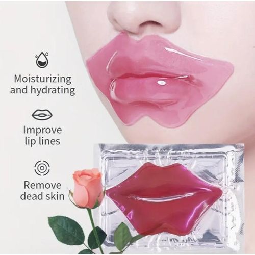 Ocean 5PCS Pink Crystal Lip Mask Patches, Hydrating And Moisturizing, Keep All-Day Moisture For Lip, Long-lasting Effect, The Lip Line, Great For Fight Chapped, Plump Lips