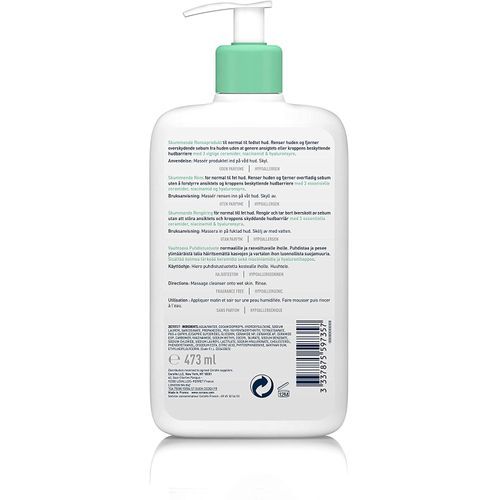 Cerave Foaming Cleanser For Normal To Oily Skin, 473 Ml