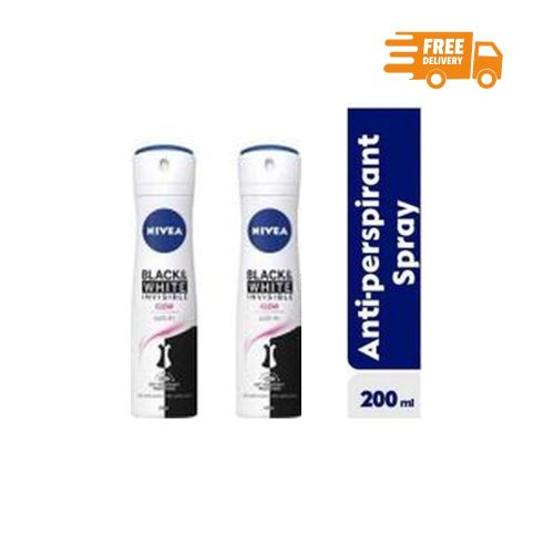 NIVEA Deo Spray Invisible Black&white Clear Female 150ml 2PACK