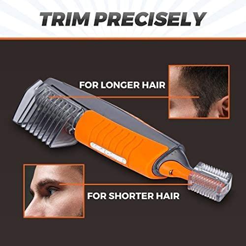 2 in1 Electric Hair Clipper, Beard, Eyebrow, Body, Facial Hair Trimmer -Orange.