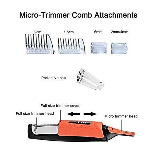 2 in1 Electric Hair Clipper, Beard, Eyebrow, Body, Facial Hair Trimmer -Orange.