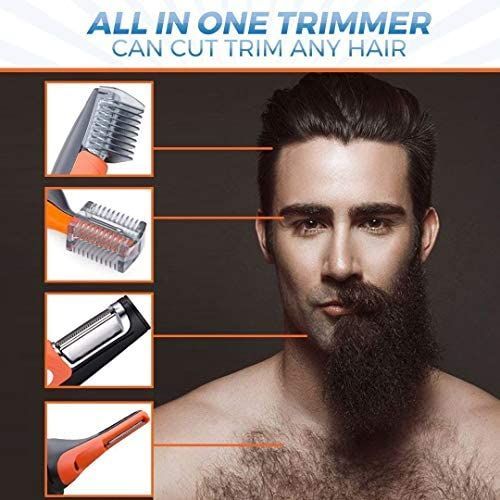 2 in1 Electric Hair Clipper, Beard, Eyebrow, Body, Facial Hair Trimmer -Orange.