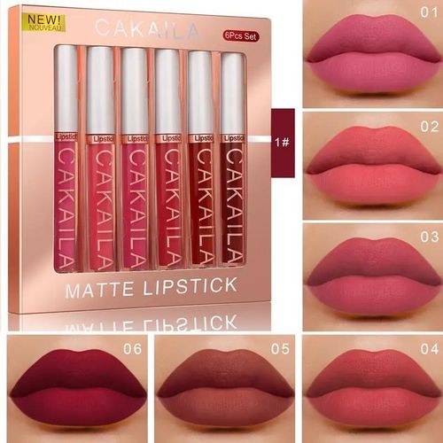 0cean 6Pcs Matte Liquid Lipstick Set Lip Stain Makeup, 24 Hour Long Lasting Waterproof Dark Red Matte Matt Lipsticks Lip