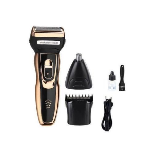 3 In 1 Rechargeable Hair Clipper Smoother Nose Hair Trimmer Grooming Kit - Black