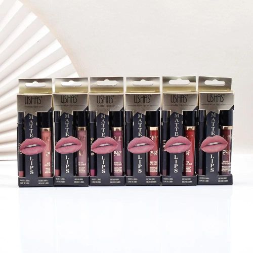 Usha Ushas Matte Lips - Lipstick & Liner-  Ruby Red