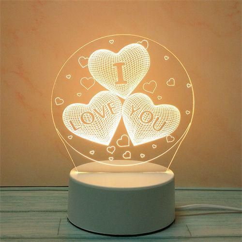 3D Small Night Light Acrylic Creative Bedside Lamp