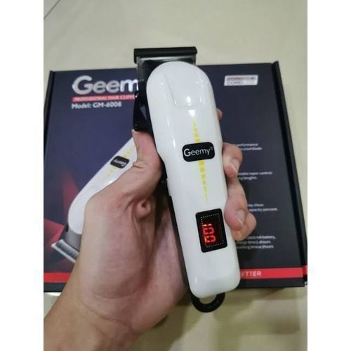 Geemy Rechargeable Cordless Shaving Machine With Battery Indicator-GM-6018 - White