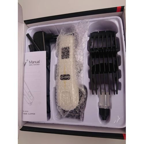 Geemy Rechargeable Cordless Shaving Machine With Battery Indicator-GM-6018 - White